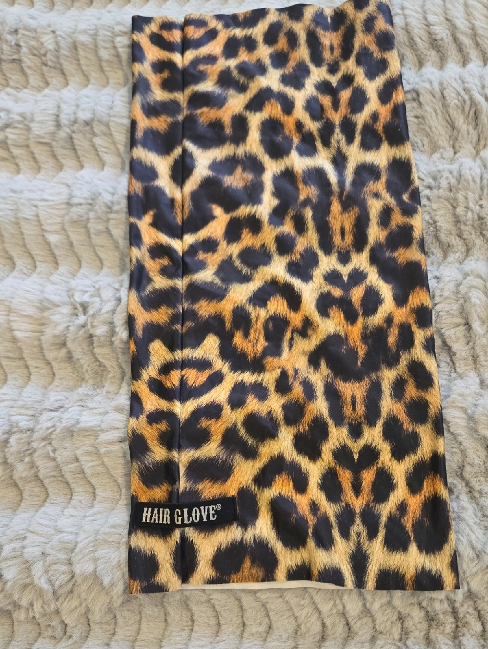 Hair Glove Leopard Print Scarf - Black & Gold